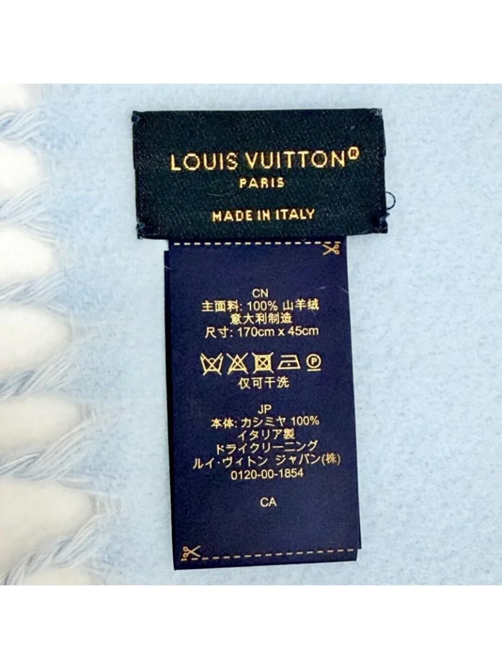 Louis Vuitton Echarpe Reykjavik Cashmere Blue Clair Monogram Fuller